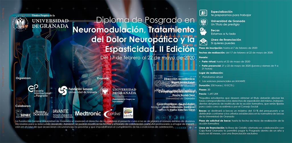 Diploma de Posgrado en Neuromodulación, Tratamiento del Dolor Neuropático y la Espasticidad. II Edición